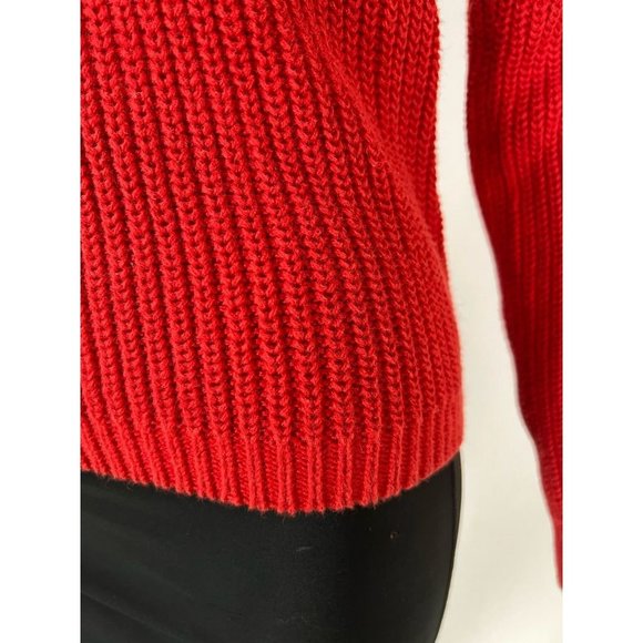 One Step Up Womens Pullover Sweater Red Ramie Blend Long Sleeve Turtleneck M - Picture 7 of 12